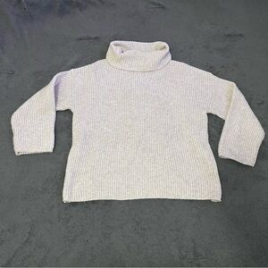 ASOS Design Cream Chunky Knit Turtleneck Sweater Cozy Oversized Small